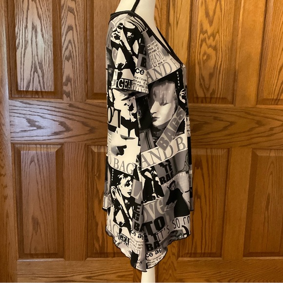 LanaLee Black and Off-White “Love Handbags” Tunic, Size Medium - Picture 4 of 7